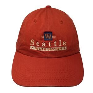 Seattle Washington Baseball Cap Orange One Size Adjustable Embroidered Perrin